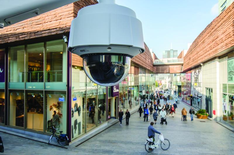 Shopping center with Axis camera in the foreground