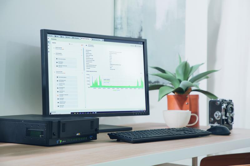 AXIS Camera Station Health Monitoring viewed on a computer screen