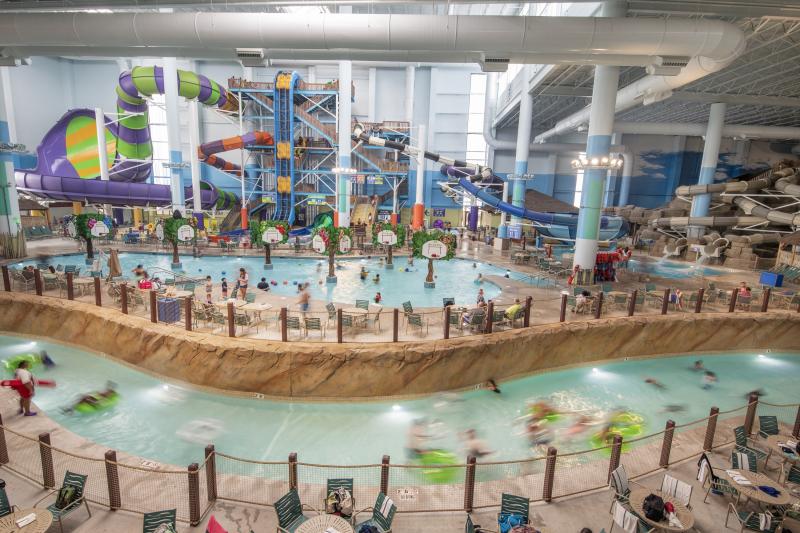 Wide shot of Kalahari Resorts Waterslide