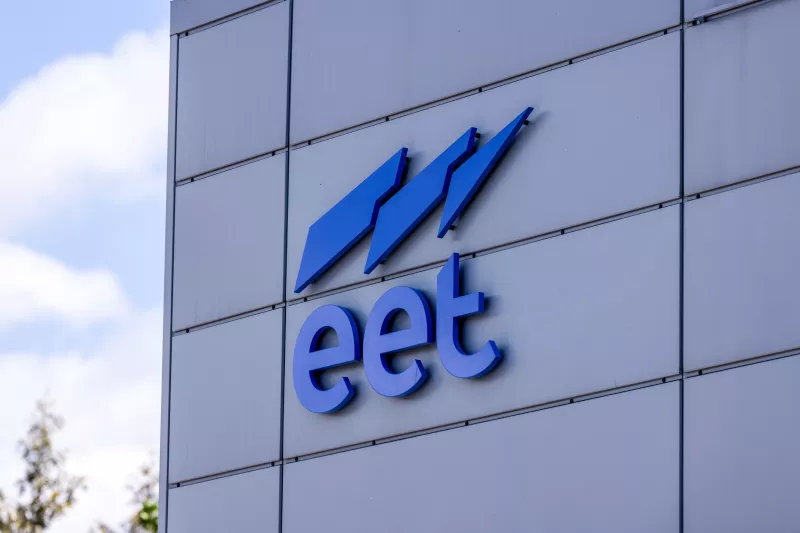 EET Group logo on building