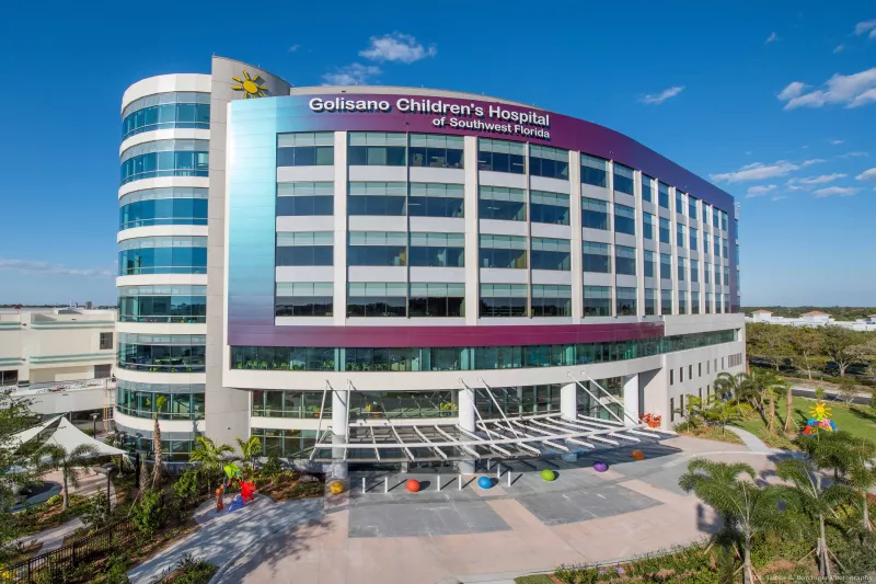 Exterior of Golisano Children's Hospital-part of Lee Health