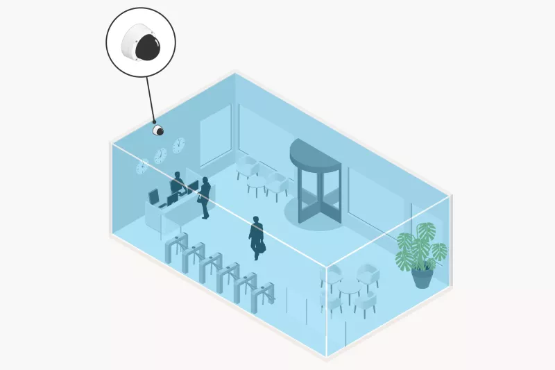 multisensor camera mounted indoor