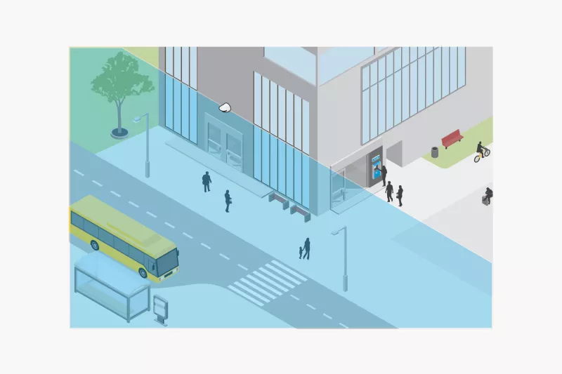 multisensor camera mounted on wall outdoor