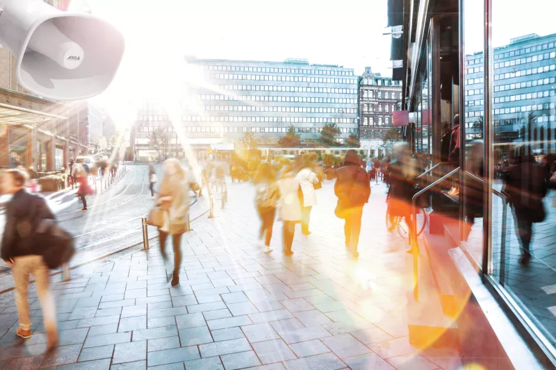 Network horn speaker in the city