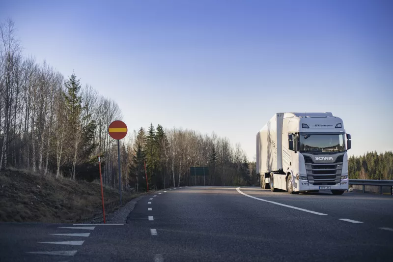 Truck on road