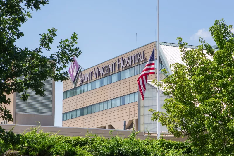 Exterior of Saint Vincent Hospital