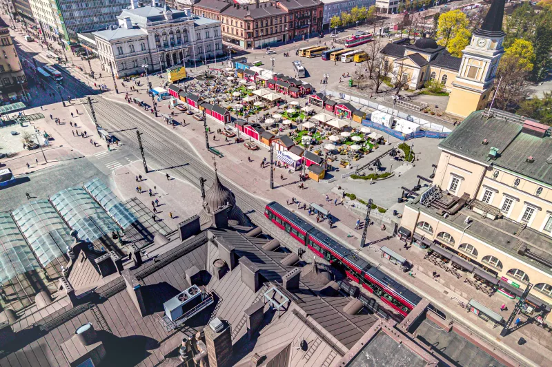 Drone view of smart city