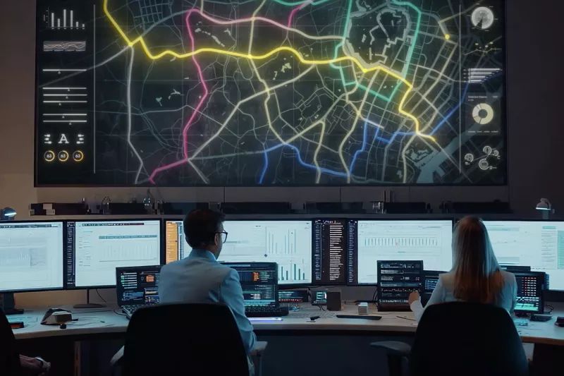 Big display showing example of multiple tracking