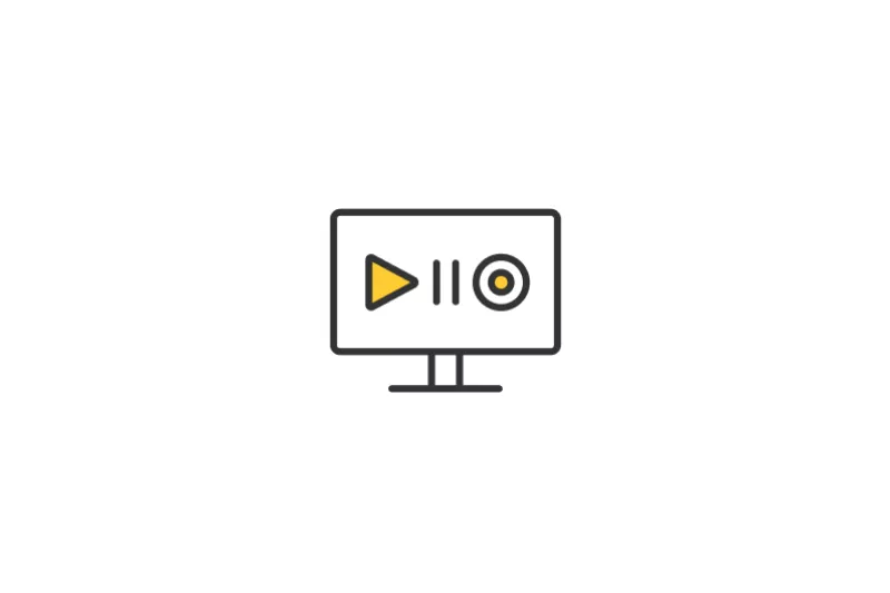 Flat Icon of Video Streaming