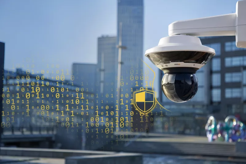 AXIS Q 6315 in city with a cybersecurity overlay