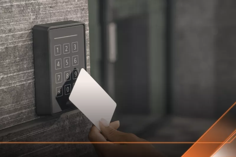 Hold a card against an access control reader