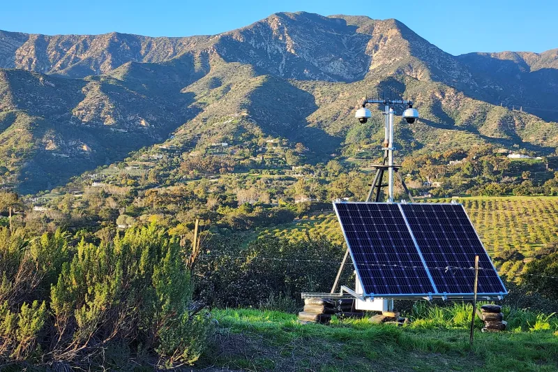 PTZ on tripod in California Hills to monitor for wildfires