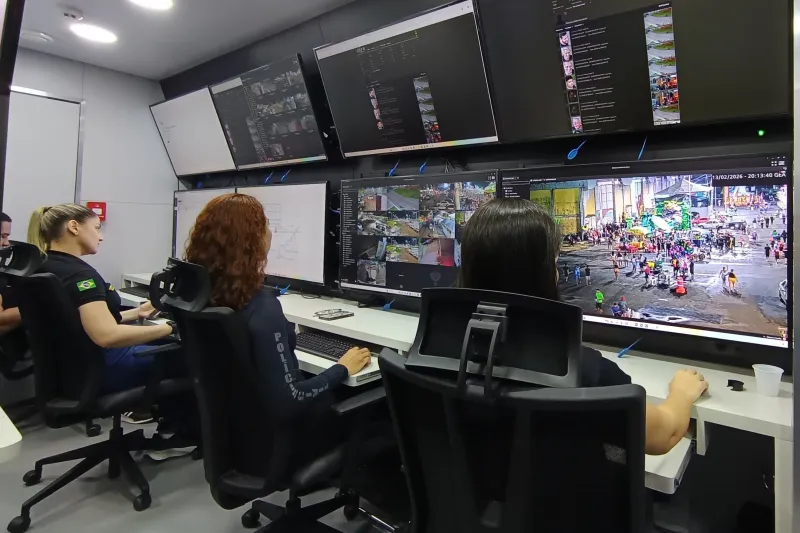 Interior of mobile security operations center