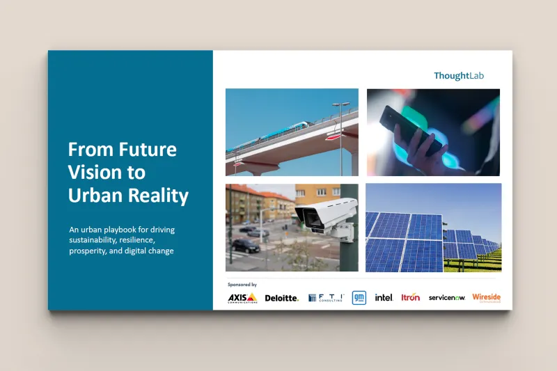 ThoughtLab brochure as a magazine in landscape view.
