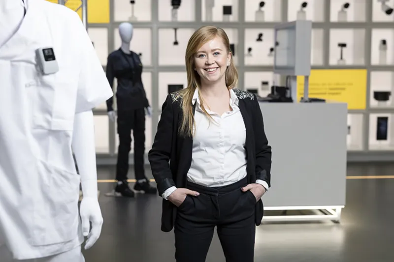 Frida Hjortronsten in the Experience center