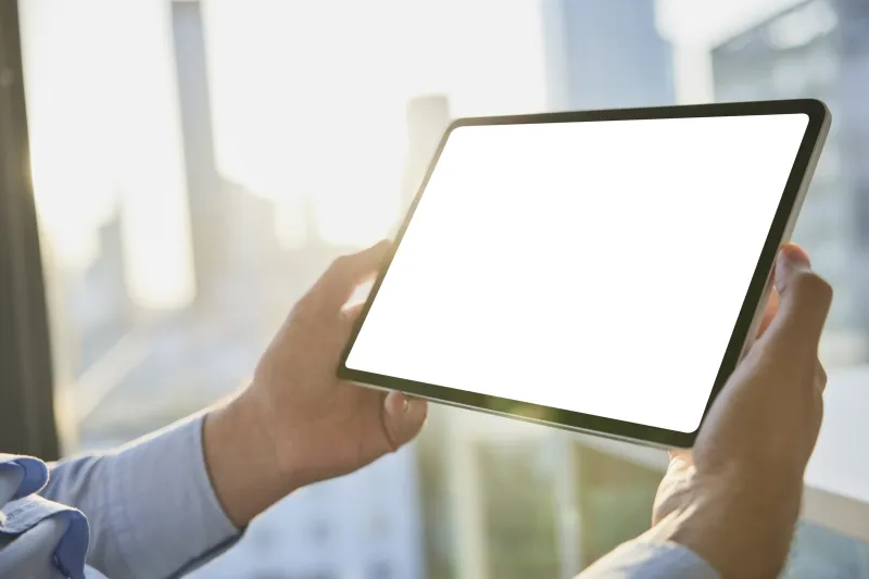 Businessman with tablet in his hands