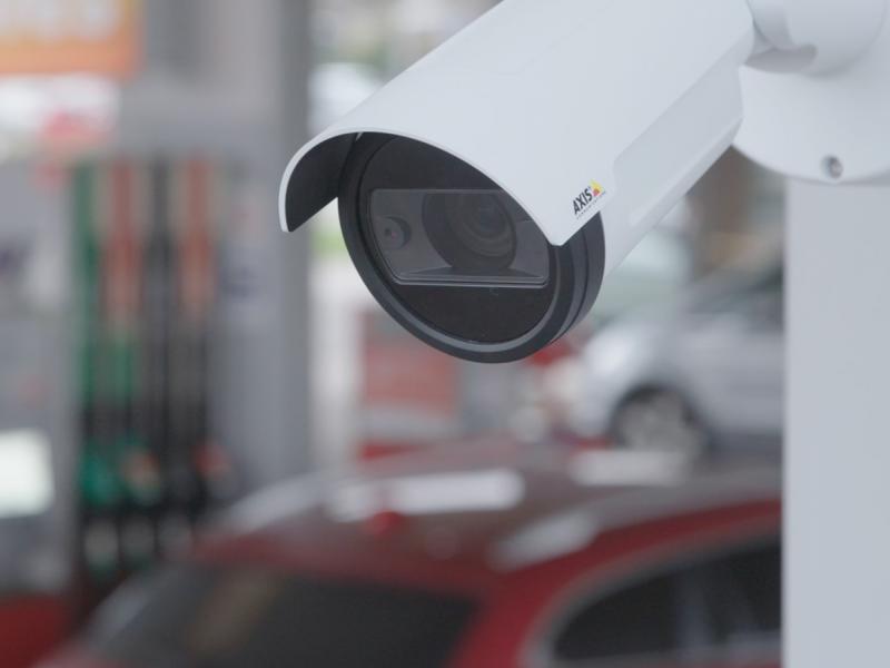 AXIS IP Camera with an overview of a gas station