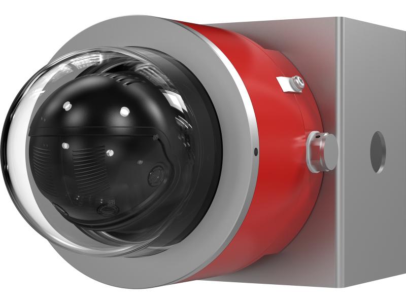 D101-A XF P3807 Explosion-Protected IP Camera mounted on wall left horizontal
