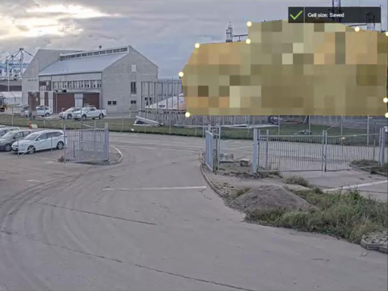 Privacy mask pixelation parking exit