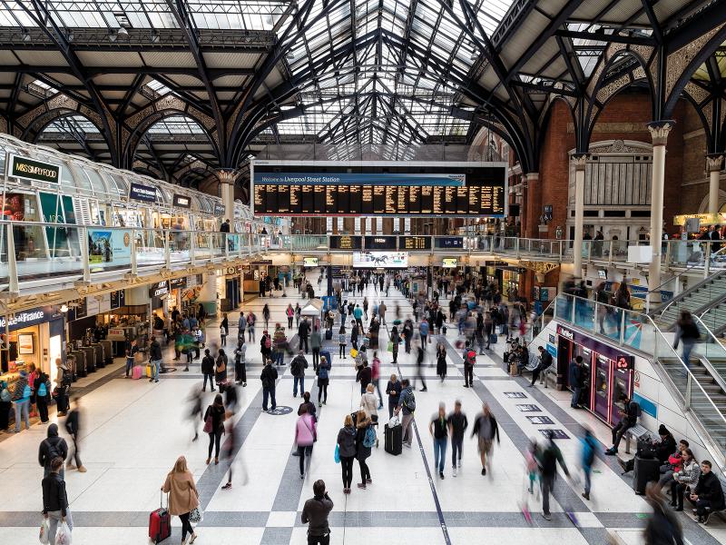 Axis IP Camera crowded busy station in liverpool
