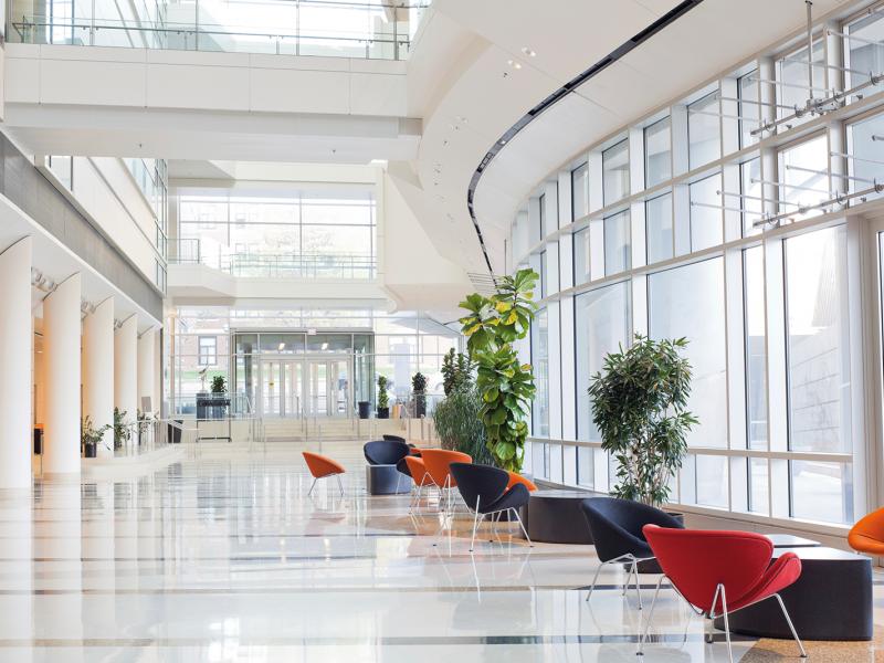 Axis IP Camera is viewing a large office entrance