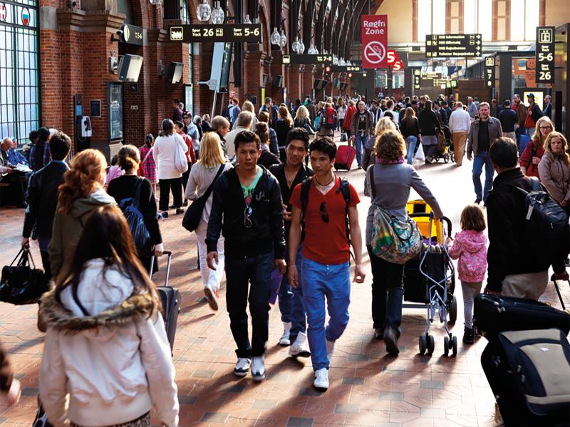Axis IP camera trainstation with people