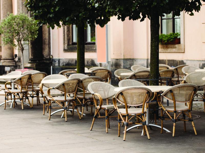 Café with chairs in an outdoor environment