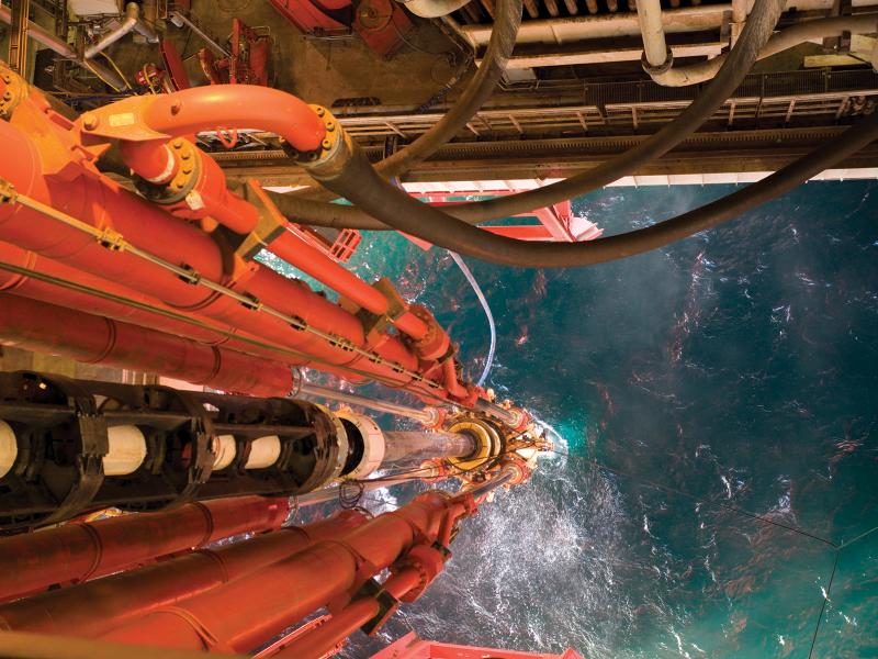 oil rig water aerial