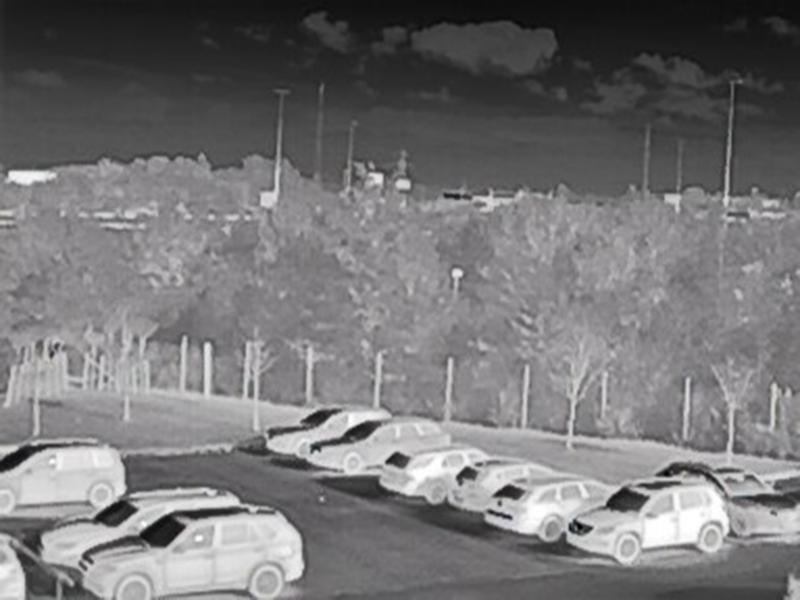 AXIS Q1941-E Thermal IP Camera at parking lot sunny but cold