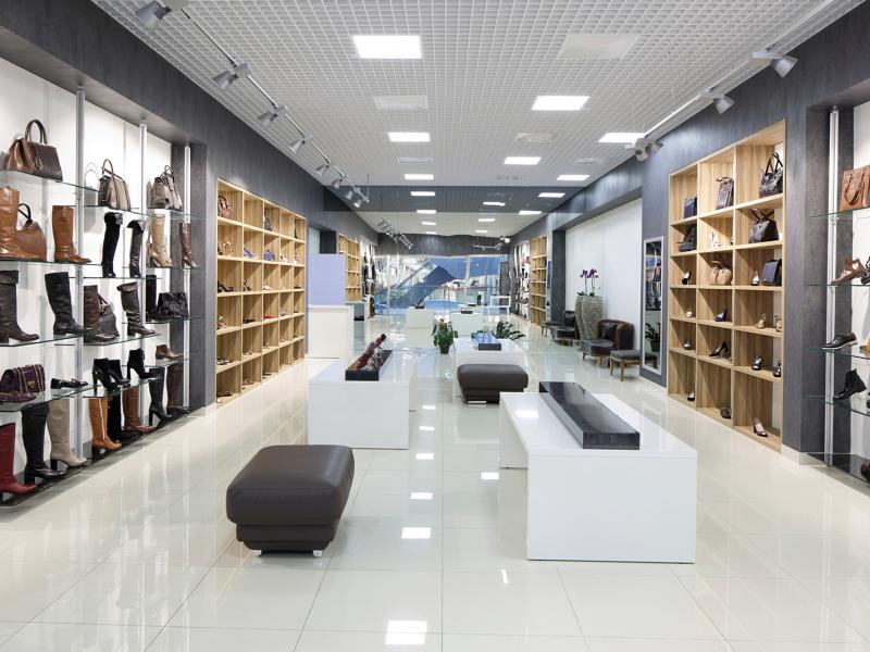AXIS P1254 Network Camera view over shoe store