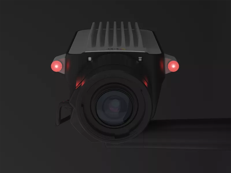 q1647 IP camera with IO indication led on grey background