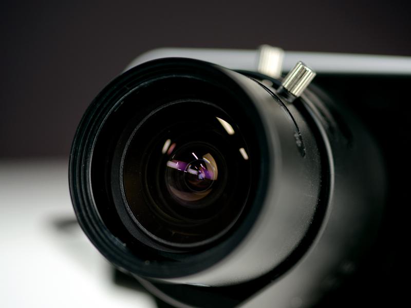 Closeup of a camera lens