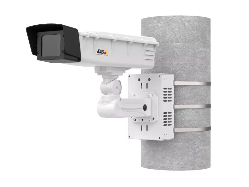 AXIS T93C10 Outdoor Housing, mounted on a pole