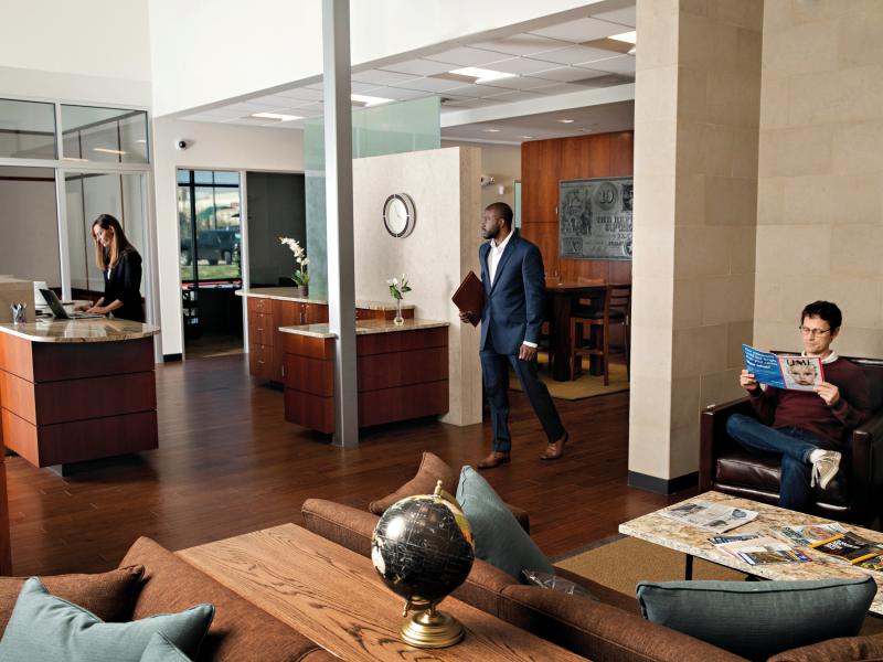 Bank waiting area