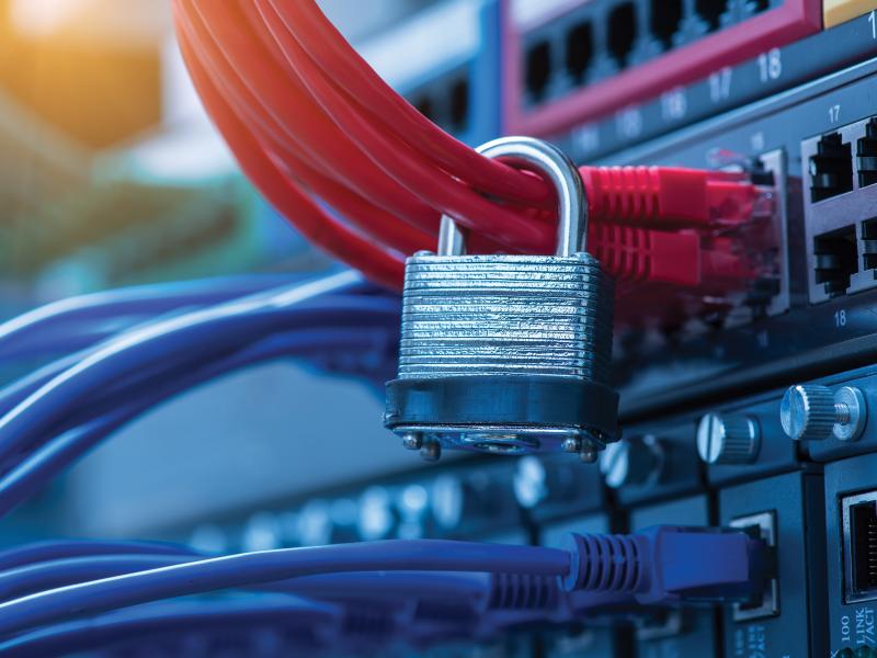 Network cables with padlock