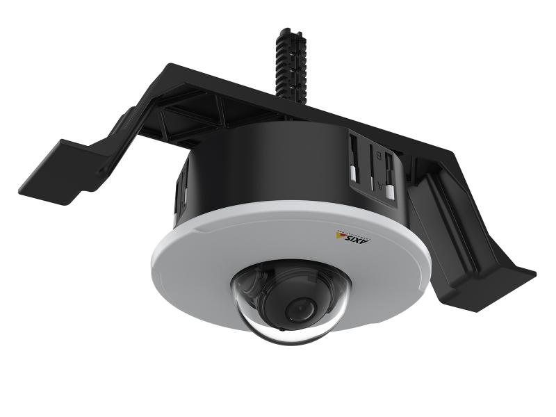 AXIS TM3201 mounted together with AXIS M3065V in the ceiling