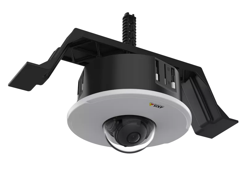 AXIS TM3201 mounted together with AXIS M3065V in the ceiling