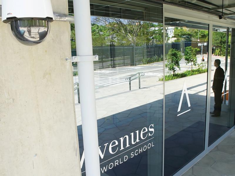 Axis P5635-E outside of Avenues World School entrance.