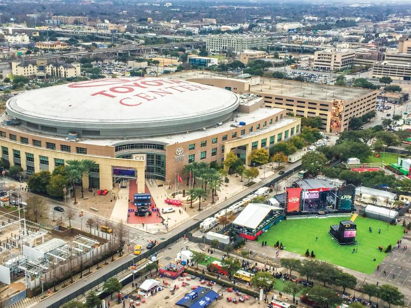 Houston superbowl arena, aerial view.