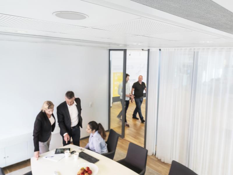 c2005 monuted in the ceiling in a conference room