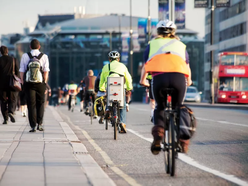 Bicycles passing by