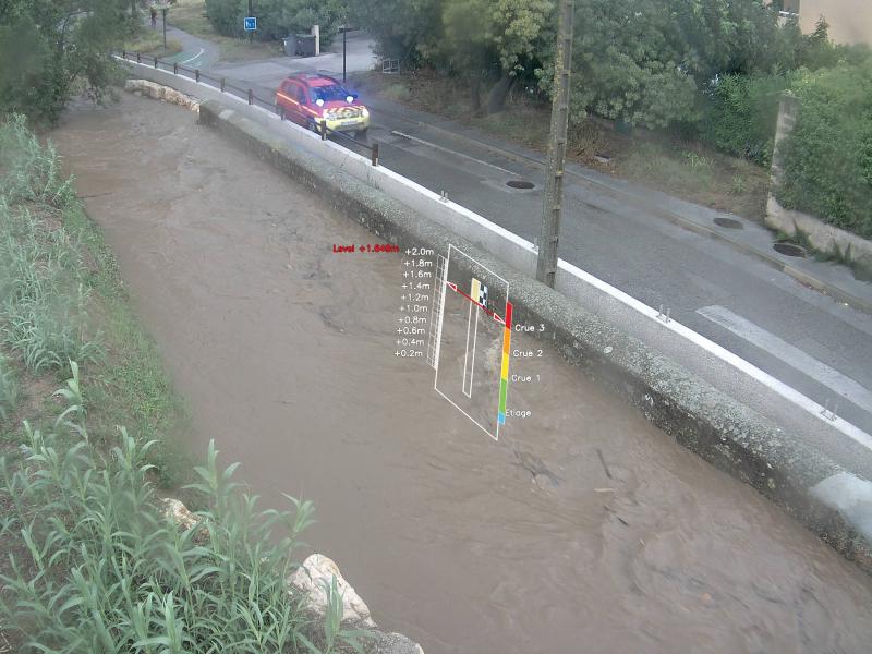 Ditch water flooding the roadside of Metropole Toulon, France