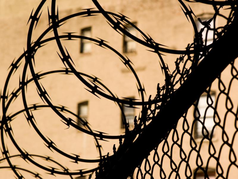 Prison fence closeup