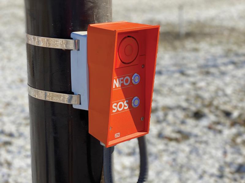 IP intercom device mounted on pole
