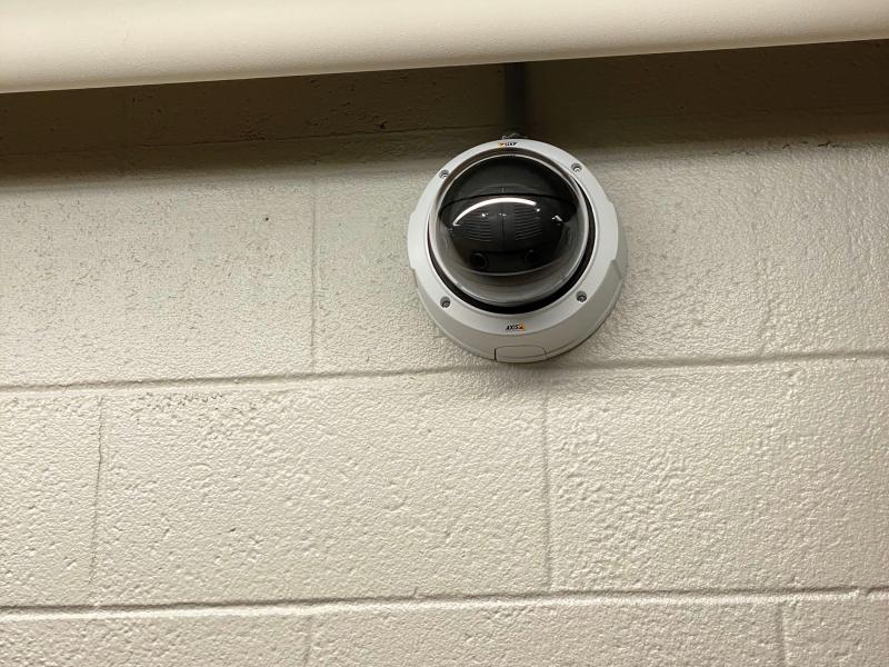 Network camera at a wall