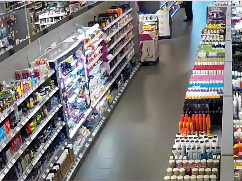 Cosmetics shelves at Edeka store