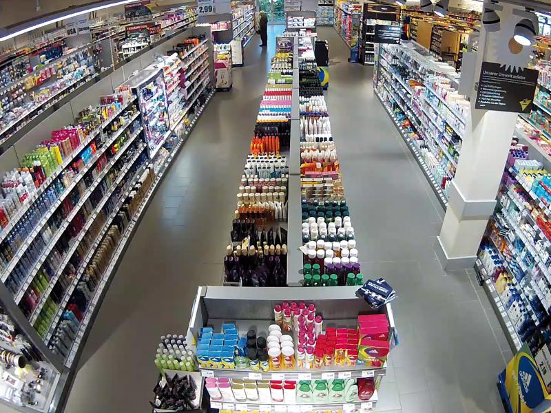 Interior aisle at Edeka supermarket