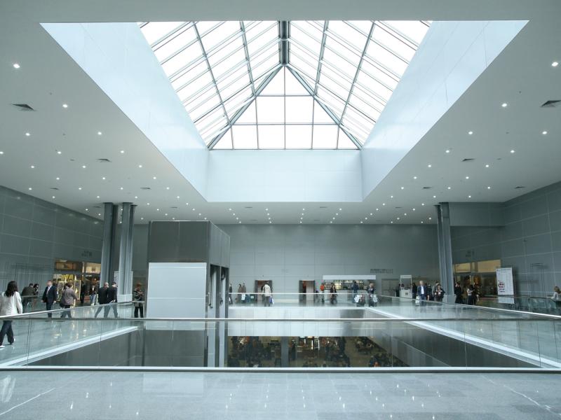 Large room with ceiling window