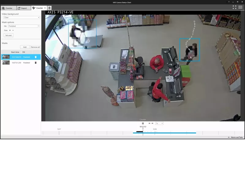 screenshot of a system showing a recording from the counter in a store 