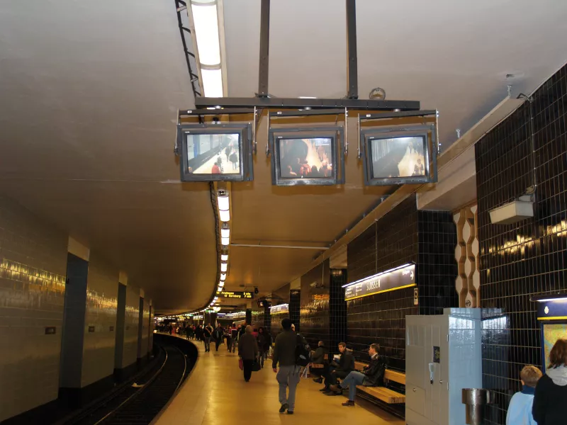 Monitors on subway station